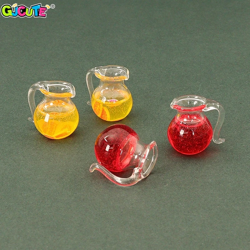 1Pcs Doll House Mini Teapot Miniature Drink Bottle DIY Scene Decoration Fruit Juice Simulation Model Dollhouse Accessories