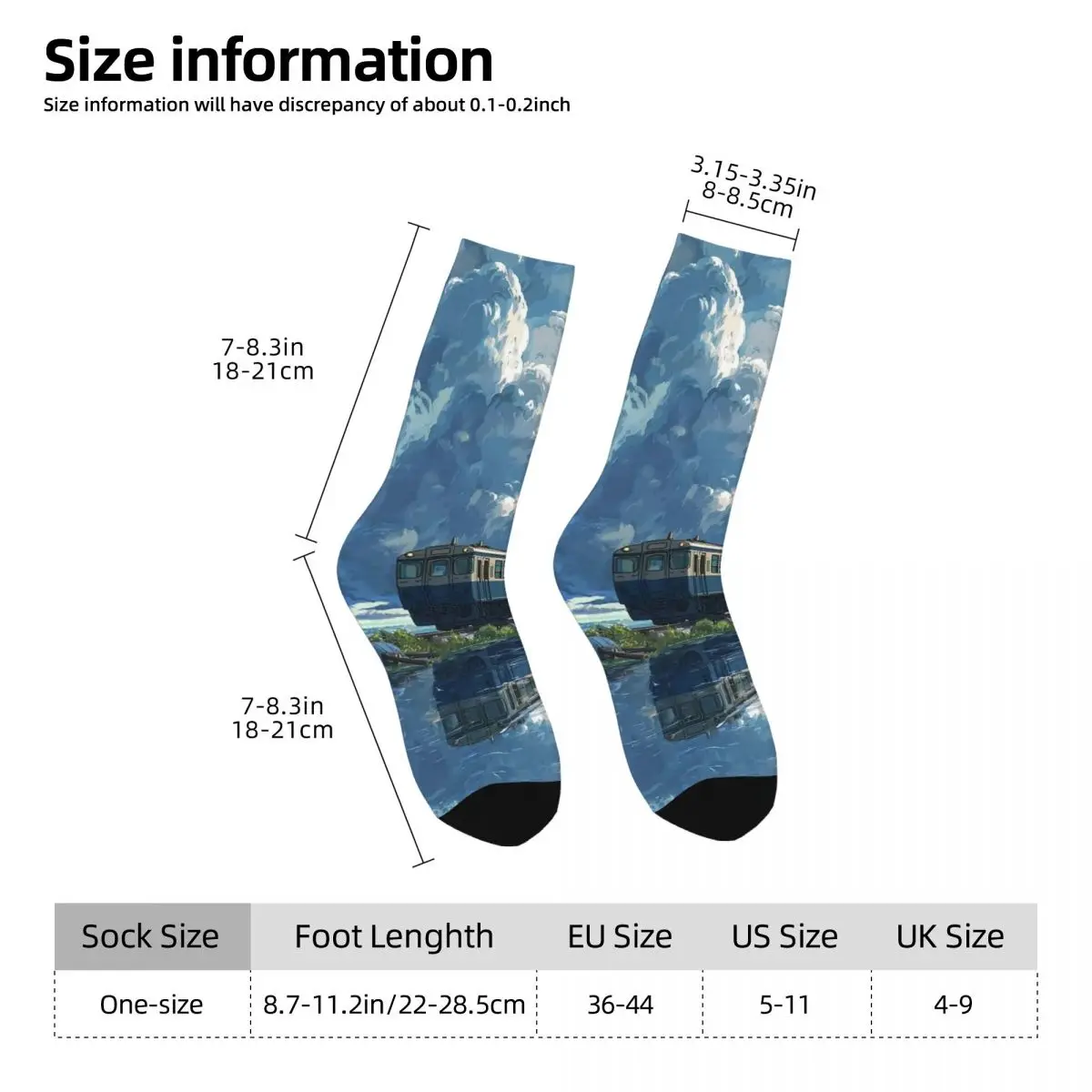Vintage Train Reflects In The River And Water Socks Harajuku Super Soft Stockings All Season Long Socks for Valentine's Day Gift