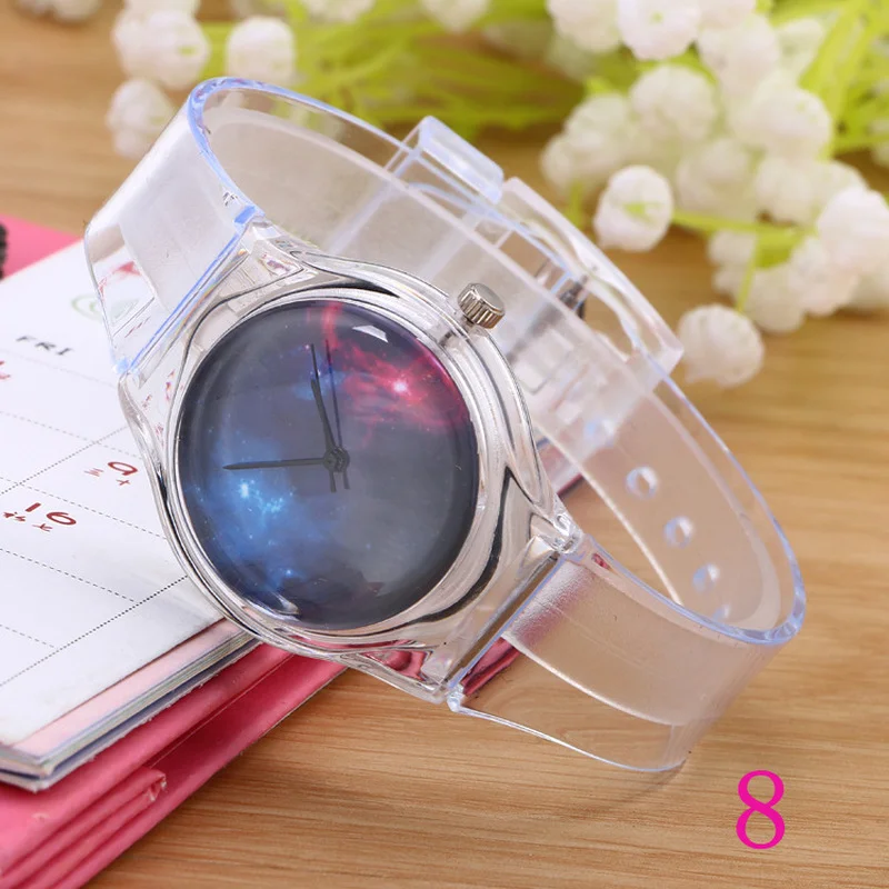 New Transparent Clock Silicon Watch Women Sport Casual Quartz Wristwatches Novelty Crystal Ladies Watches Cartoon Reloj Mujer