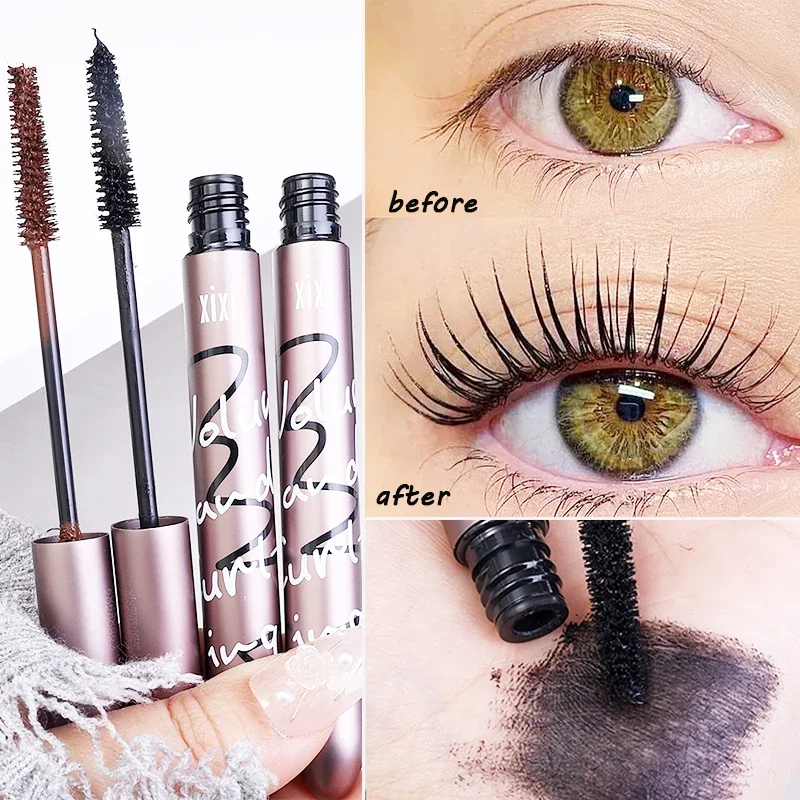 5D Non-smudge Mascara Brown Black Natural Lengthens Eyelashes Extra Volume Waterproof Long LastingFast Dry Non-smudge Mascara