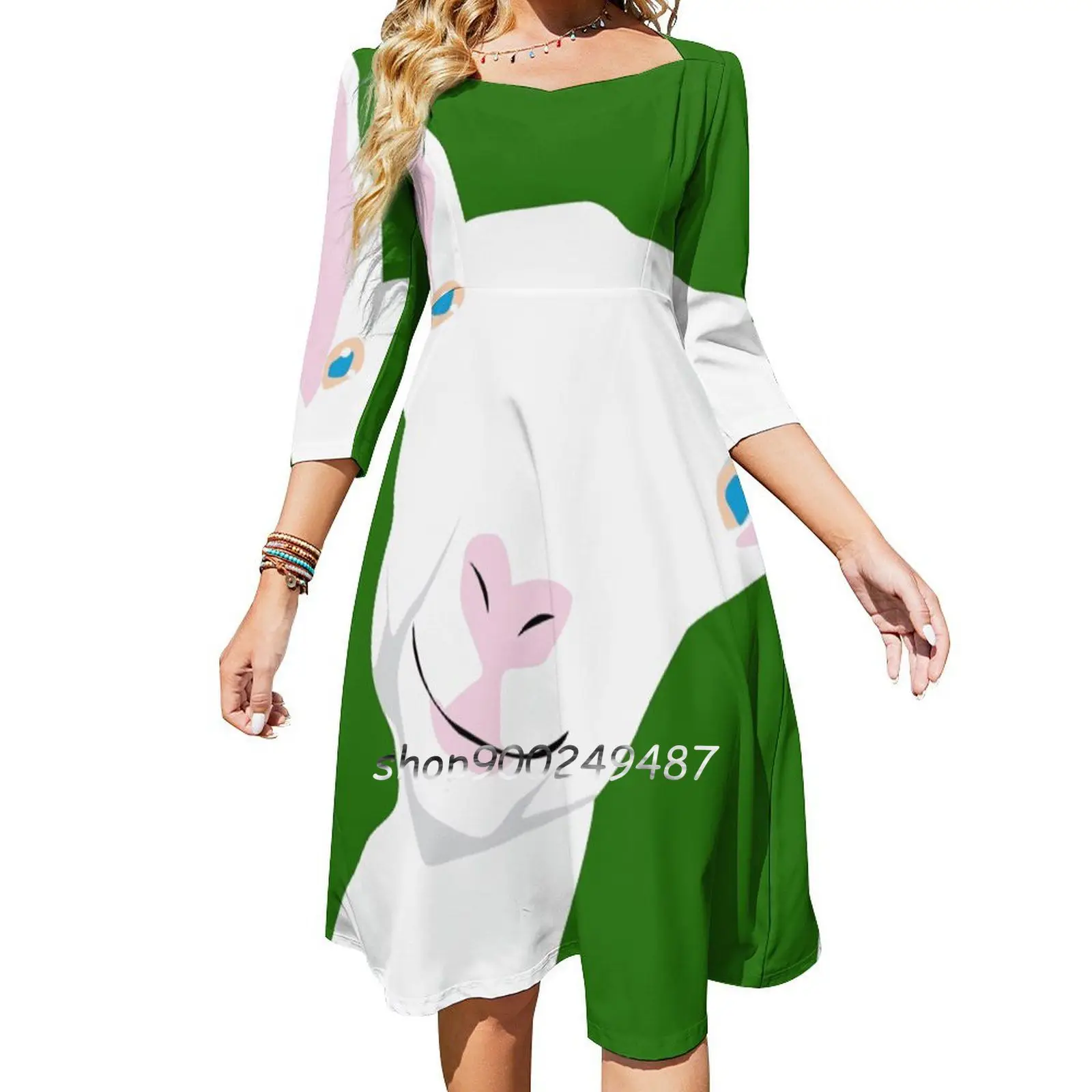 Goat Long Sleeve Sexy Dresses For Women 2022 Ladies Vintage Elegant Party Dress Goat Multi Coloured Multicolor Goats Animal Geek