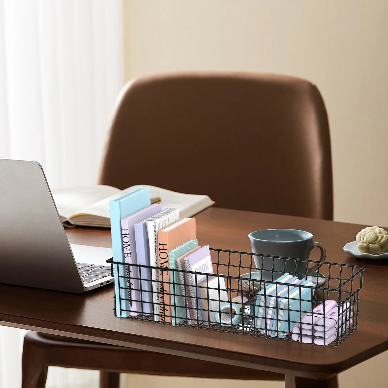 Large Stackable Wire Baskets，desktop Organizers; Wire Storage Baskets; Can Be Used To Store Files, Tapes, Sticky Notes