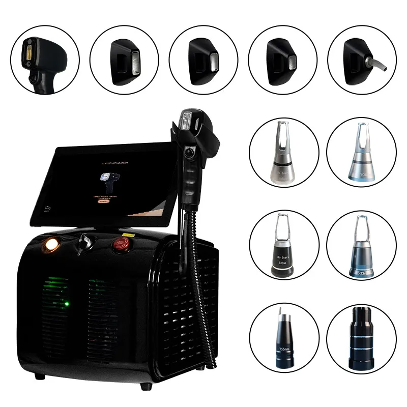 ADG Ice Titanium 3 waves 755 808 1064 Diode Laser 4 probes Hair Removal Machine 2in1 Picosecond Laser Tattoo Remove Machine