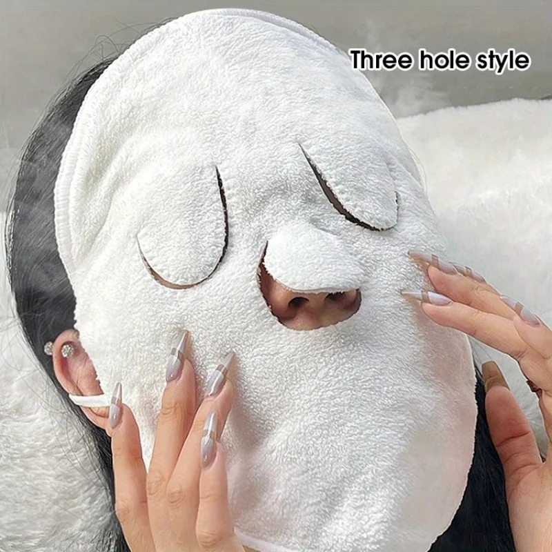 Serviette chauffante réutilisable en coton de haute qualité, capable d'ouvrir les pores du visage, permettant à la peau de mieux absorber l'essence.