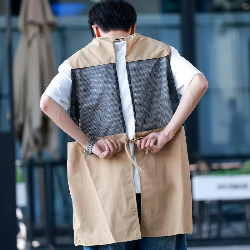 Men's Women's Sleeveless Apron Catering Hairdressers Pet Baristas Flower Shops Apron Milk Tea Shops Waiters Work Clothes Print