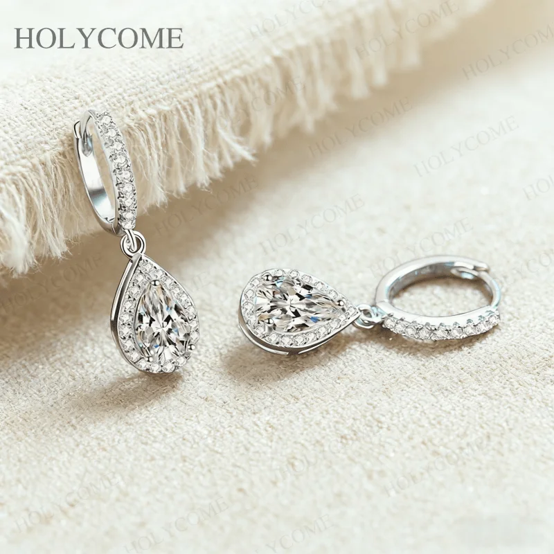 

Серьги с муассанитом из стерлингового серебра 925 пробы, серьги грушевидной огранки, 5x8 мм, цвет D VVS1, для женщин, ювелирные изделия на день рождения, Рождественскую вечеринку, подарки