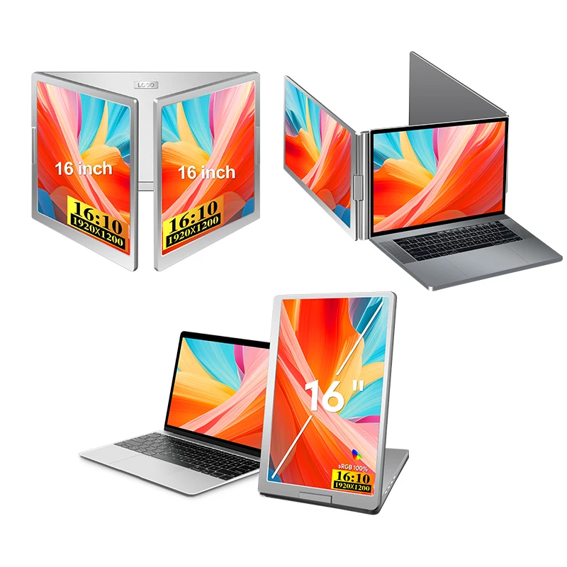 Nuevo producto 2025 monitor portátil de 16 pulgadas extensor de computadora portátil plegado electrónica de consumo para diseño de trabajo 100% SRGB
