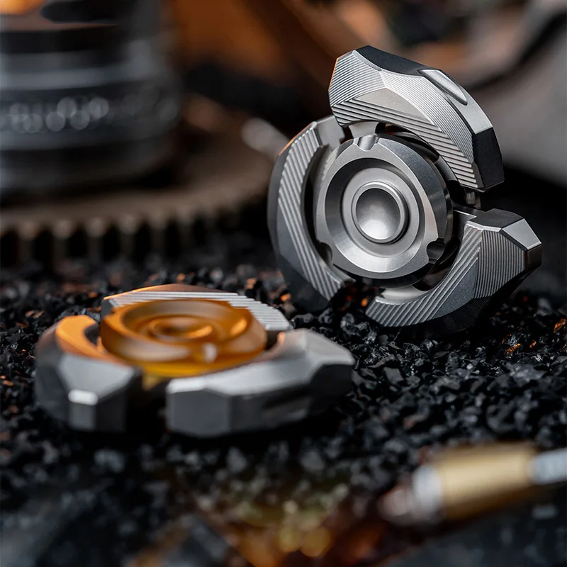 DJG EDC 스핀틱 스피닝 피젯 스피너 티타늄 성인용 스트레스 해소 장난감 피젯 토이 삼엽 자이로스코프