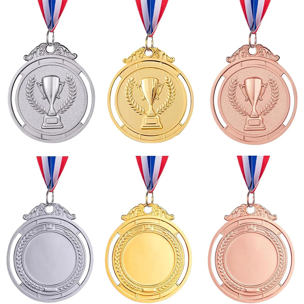 30 medallas de premio de 2 pulgadas, 1er, 2.o, 3.o, con cinta para el cuello, medalla redonda de ganador de premio dorado, plateado y bronce para niños, escuela, deportes, reuniones