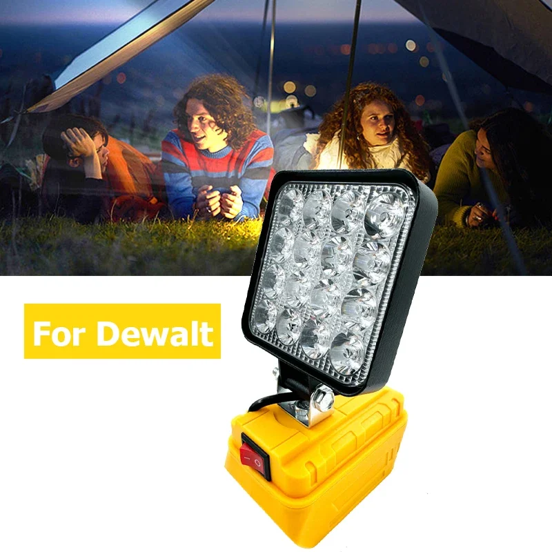 Portable lantern LED Light Spotlights Cordless Outdoor Work Fishing Handheld Emergency Tool Light For Dewalt 18V 20V Battery