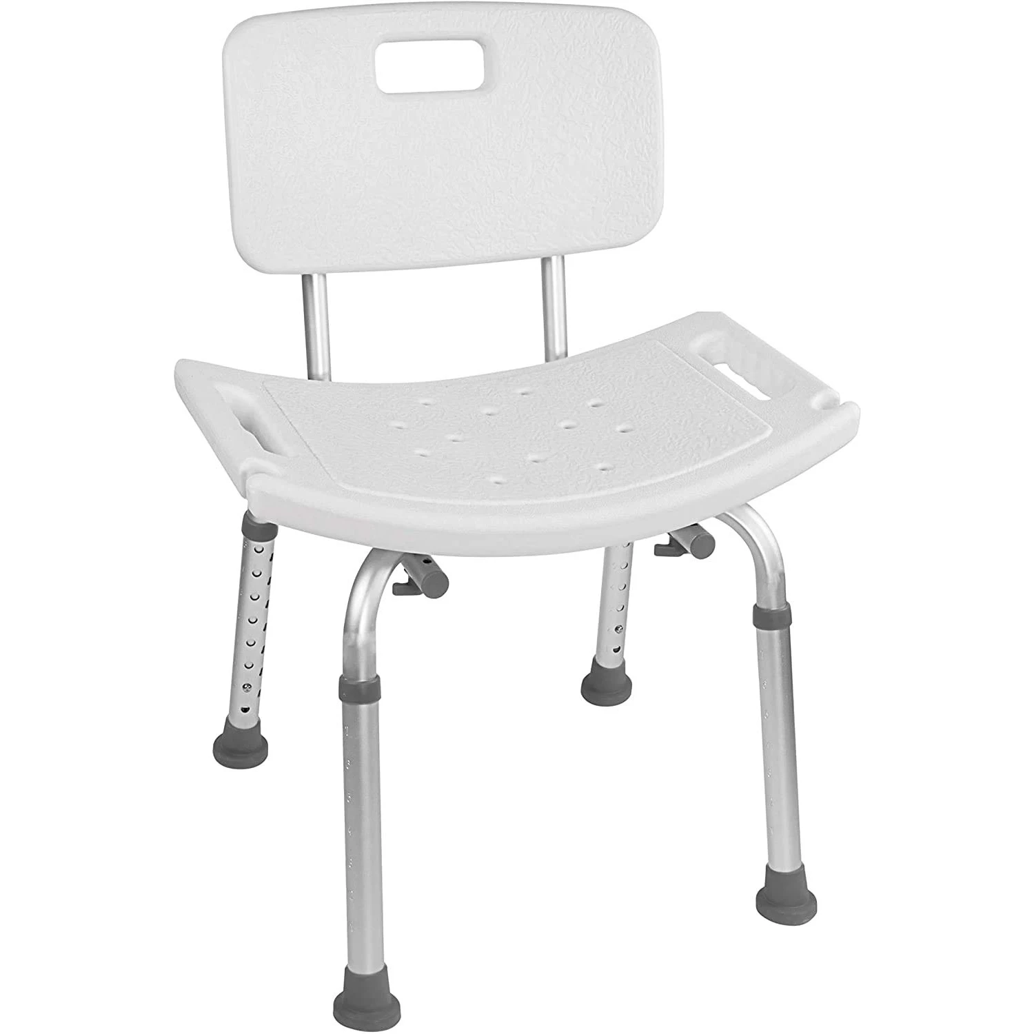 Medical Tool-Free Assembly Spa Bathtub Adjustable Shower Chair Seat Bench with Removable Back