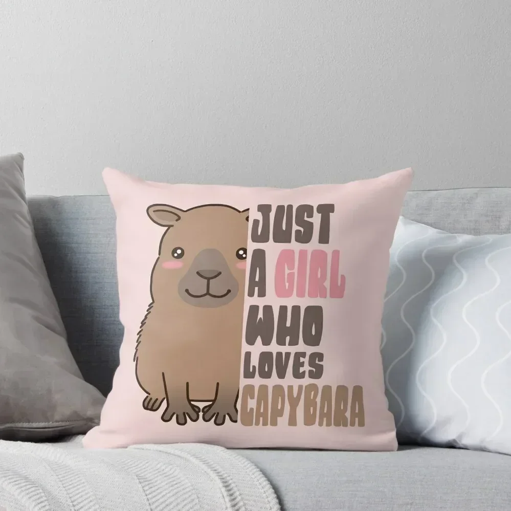 

Just A Girl Who Loves Capybara Throw Pillow Sitting Cushion Christmas Covers For Cushions Decorative Sofa Cushions pillow