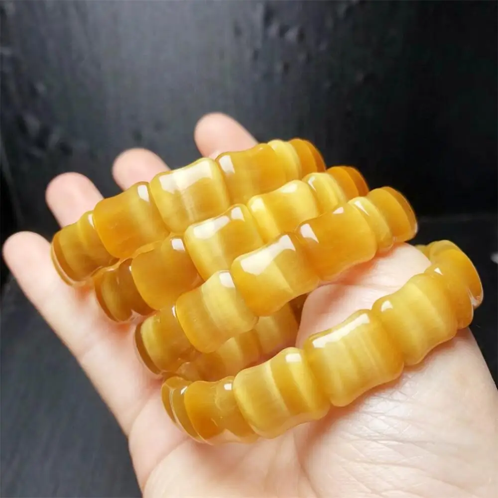 Natural Golden Tiger Eye Stone Bangle Fashion Crystal Quartz Gemstone Jewelry Reiki Healing Gift For Women 12x13mm