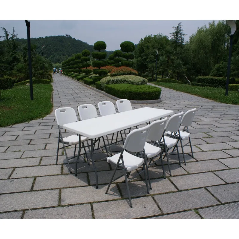 Plastic folding table, lengthened conference table, high-strength panel, corrosion-resistant and easy-to-clean table, simple and