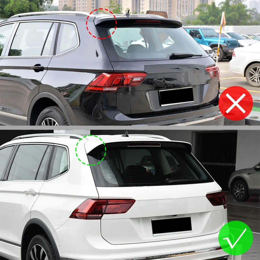 Car Rear Roof Spoiler Wing For Volkswagen VW Tiguan MK2 R R-Line 2017-2023 Tail Spoiler Wings Auto Body Kits - view 6