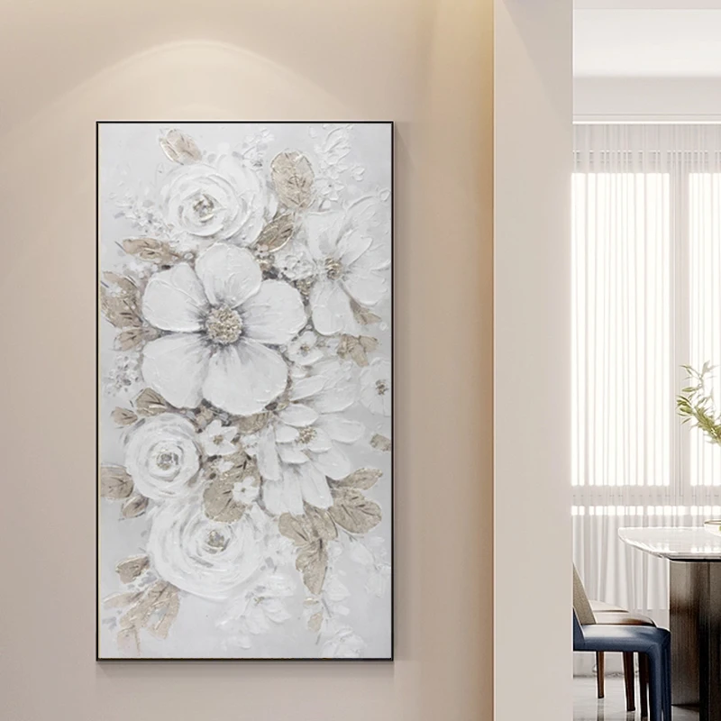 

GATYZTORY Large size Paint By Number White Flowers Drawing On Canvas For Adults Kids Pictures By Number DIY Frame Home Decoratio