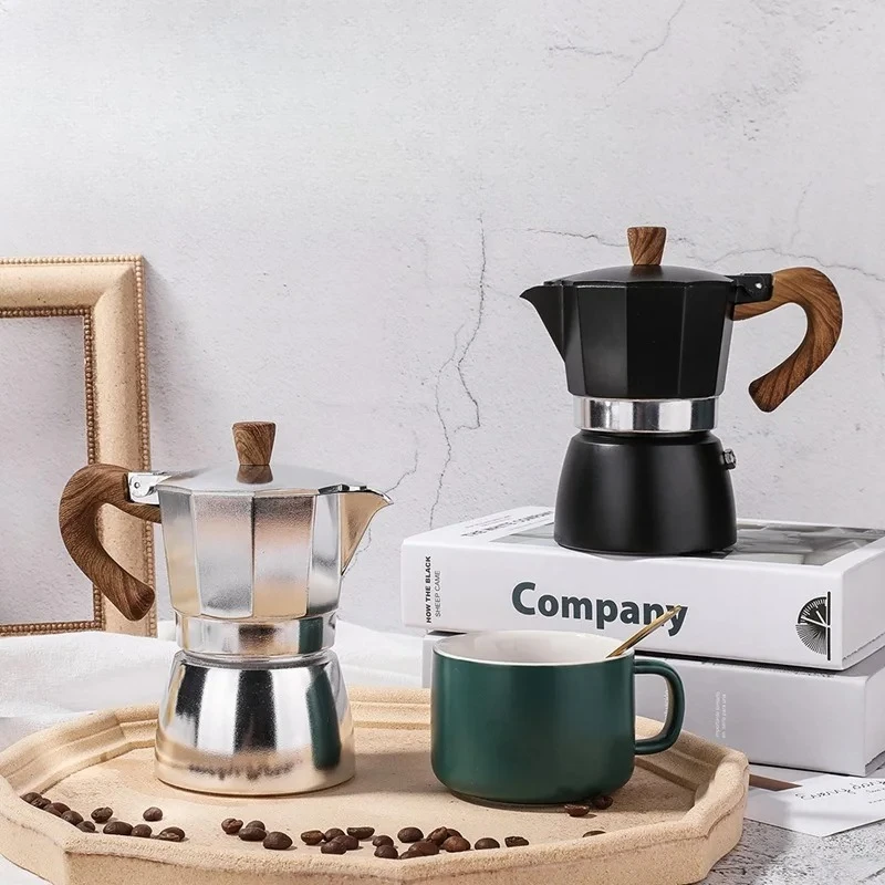 Home Coffee Brewing Set, Aluminum Octagonal Moka Pot, Turkish & Italian Style Coffee Pot