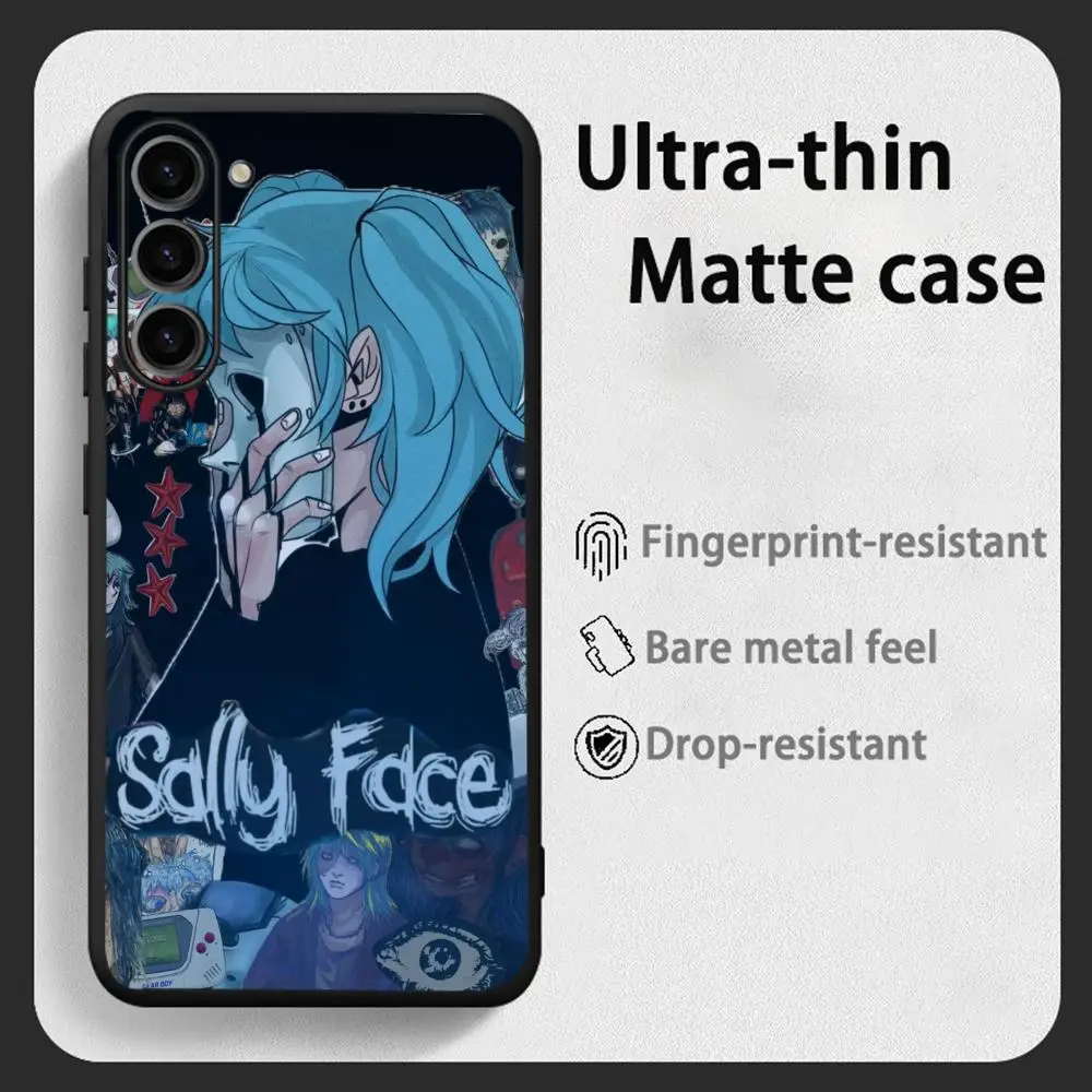 American sally face Horror game  Phone Case For Samsung Galaxy S26 S25 S24 S23 S22 S21 Plus Ultra Note20 Soft Black