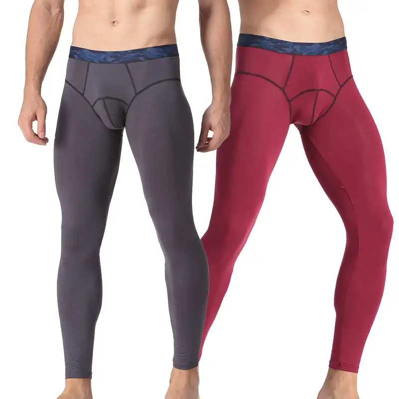 

Men's long Johns thermal pants Thin Modal cotton pants slim two-in-one tights line leggings autumn and winter