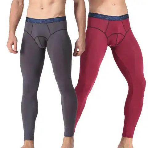 Men's long Johns thermal pants Thin Modal cotton pants slim two-in-one tights line leggings autumn and winter