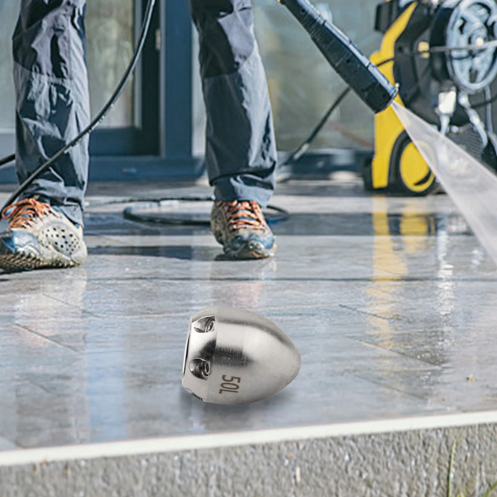 

High-pressure Nozzle High-pressure Cleaner Nozzle 360-degree Head Rotation Effective Dirt Removal Front And Rear Spray Holes