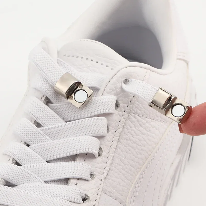 1 paio di lacci magnetici senza cravatta con chiusura in metallo lacci elastici per scarpe scarpe da ginnastica da corsa tennis accessori per lacci pigri