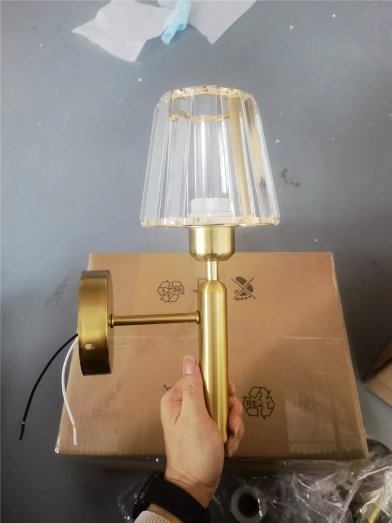Modern LED Wall Light Luxury Transparent Crystal Wall Lamp Bedroom Bedside  Living Room Corridor Lighting Fixtures