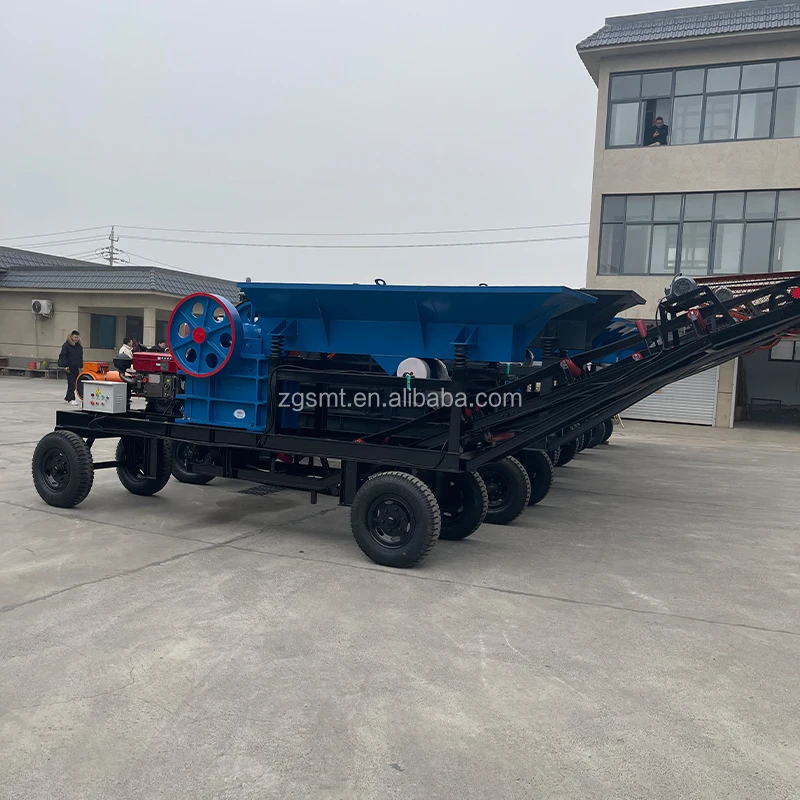 Factory Direct Sales PE250*400 Mobile Diesel Engine Jaw Crusher for Crushing Granite Gravel diesel Mobile Jaw Crusher Plant view 4