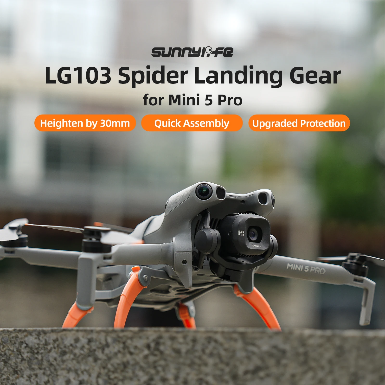 sunnylife-trem-de-pouso-para-dji-mini-5-pro-drone-pes-expandidos-altura-aumentada-suporte-de-perna-drone-protetor-de-pouso-acessorios