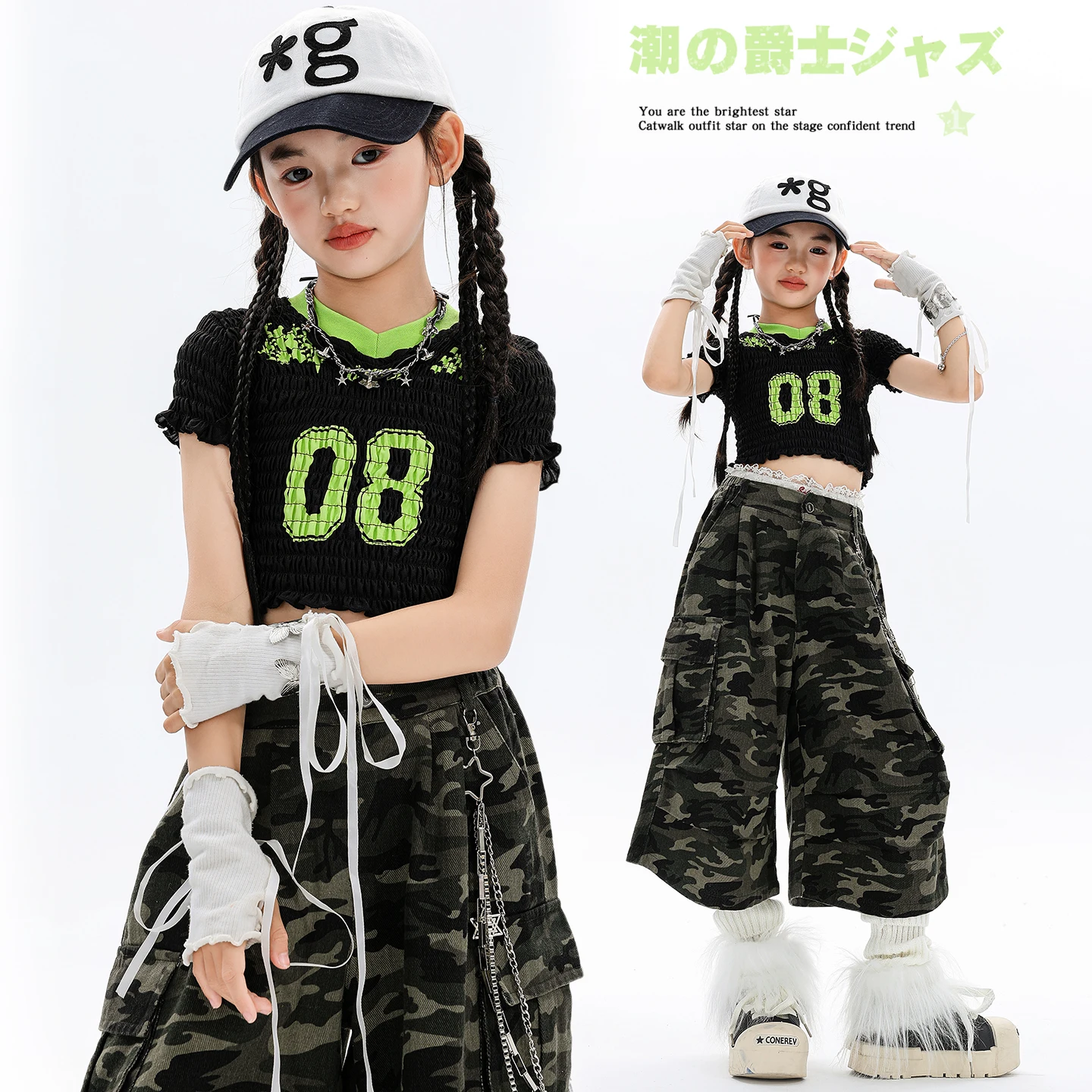 Ragazze Hip Hop Crop Tank Tshirt Denim Pantaloni cargo Bambini Street Dance Girl Group Costumi Bambini Streetwear Jazz Set di vestiti