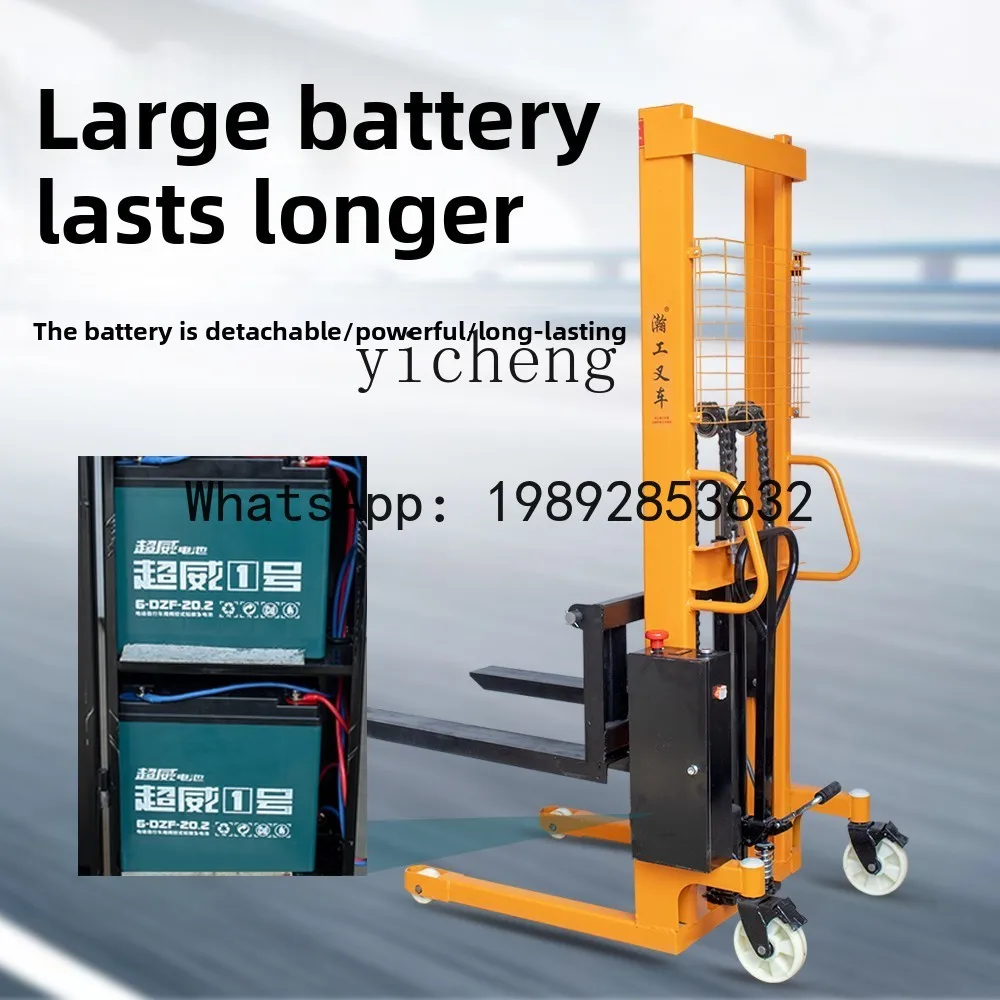 hydraulic lift forklift 1 ton 2 tons semi-electric charging forklift manual hydraulic stacker forklift loading