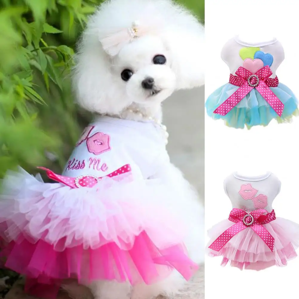 Stylish  Dog Dress 6 Sizes Comfortable Touch Pet Dress Eco-friendly Soft Pet Dress for Party