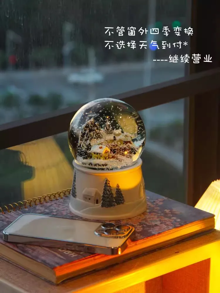 

Hokkaido Snow crystal ball snow floating snow Music box Music box Valentine's Day birthday gift for boys and girls