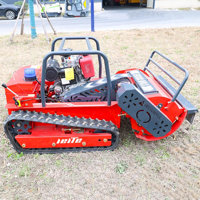 

Customized New Professional Crawler RC Lawn Mower Wireless Control Slope Grass Cutting Machine