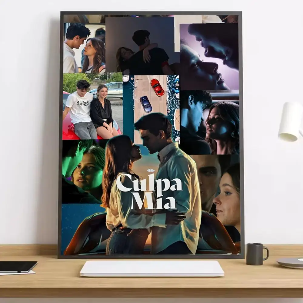 My Fault Culpa Mia لوحة الفيلم الكلاسيكي الخط قماش المشارك: تجعد الحرة للماء دائم جميع الفضاء جدار ديكور