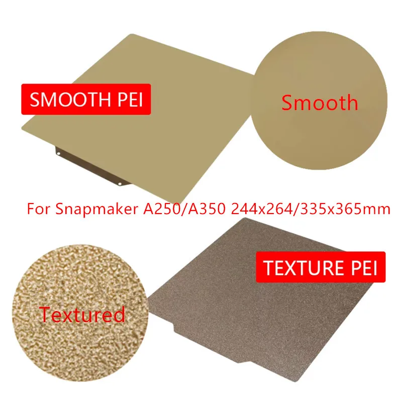 

A350 PEI Build Plate 335x365mm Smooth Textured PEI Double Sided Flexible Spring Steel Print Bed For Snapmaker A350T/F350 Hotbed