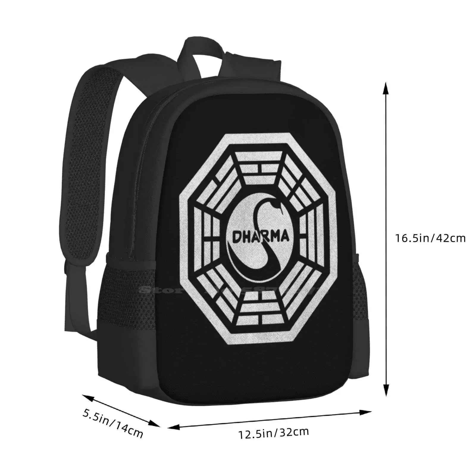 Dharma Initiative Pattern Design Laptop Travel School Bags Dharma Lost Tv Shows Oceanic Sci Fi Fanboy Jacob Grunge Classics