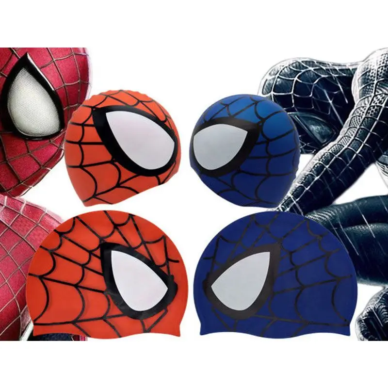 De Avengers 4-spiderman Leuke badmuts Gehoorbeschermer voor kinderen Waterdichte siliconen badmuts Comfortabel niet verstevigend hoofd
