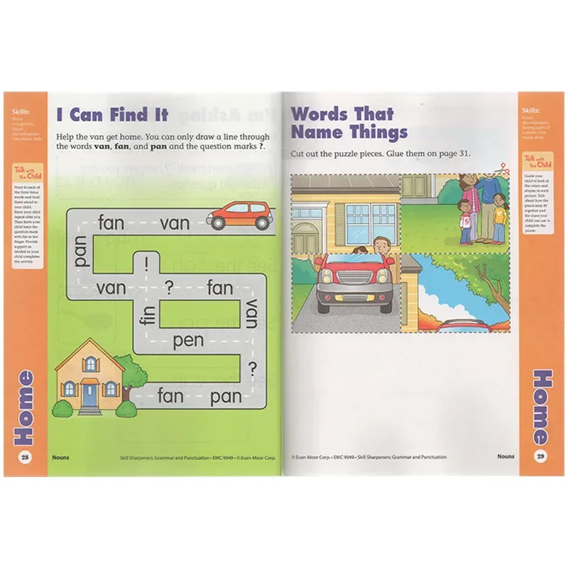 Evan-Moor Skill Sharpeners Grammar and Obctuation Grade Pre-K Workbook، الذين تتراوح أعمارهم بين 3 4 5 6، الكتاب الإنجليزي 9781629388670 #2