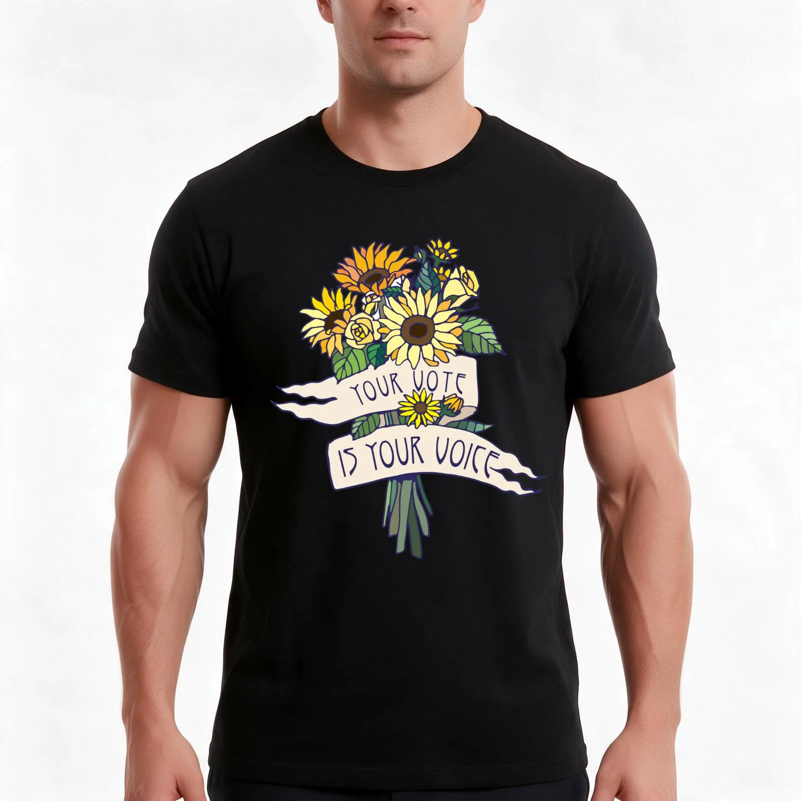 Your Vote is Your Voice! T-Shirt, Summer Casual Cotton Tee, Oversized Streetwear Tops, Vintage Graphic Print, Unisex Men Women