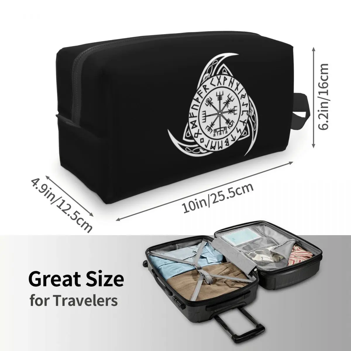 Norse Nordic Viking Celtic Makeup Bag Cosmetic Organizer Storage Dopp Kit Toiletry Cosmetic Bag for Women Beauty Pencil Case