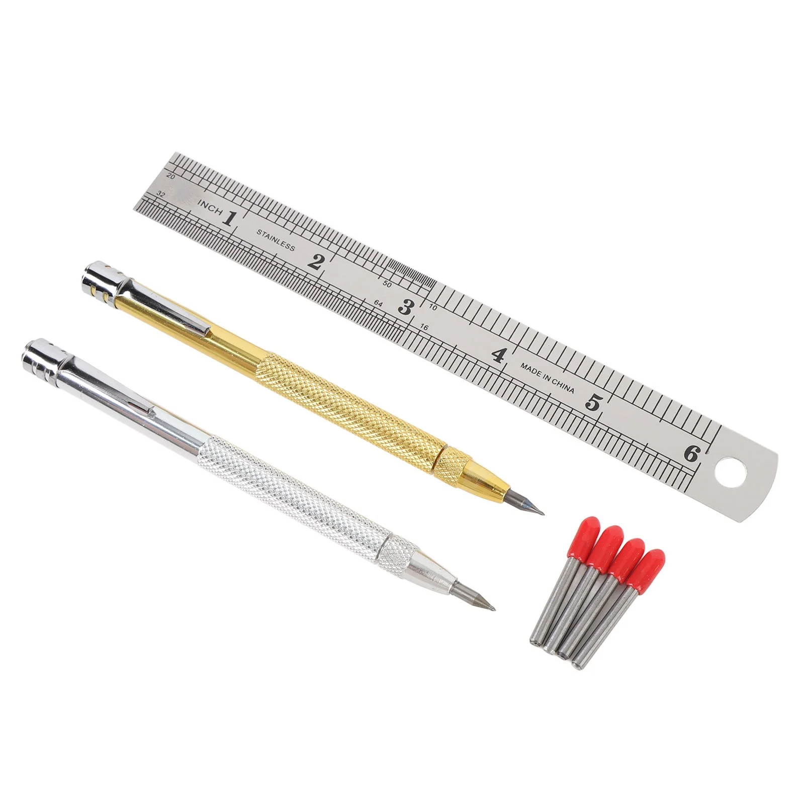 Tungsten Carbide Tip Scriber Magnet Tool Etching Engraving Pen with 4 Replacement Marking Tips for Glass Ceramic