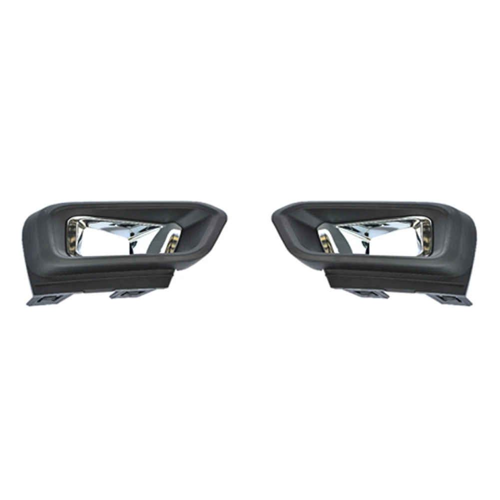 

1Pair Car Front Bumper Fog Light Cover Bezel Grille with Chrome Frame for Peugeot 308 GT Line 2016 2017 2018 2019