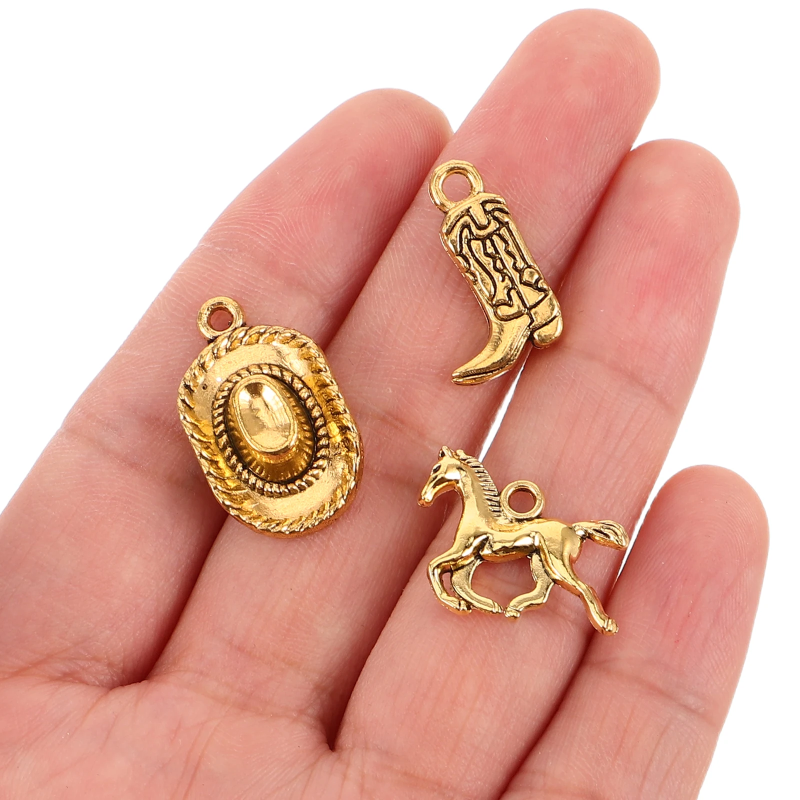 

1Set Western Cowboy Themed Charms Cowboy Boots Hats Horses Necklace Accessories DIY Jewelry Party Supplies Western Accessories