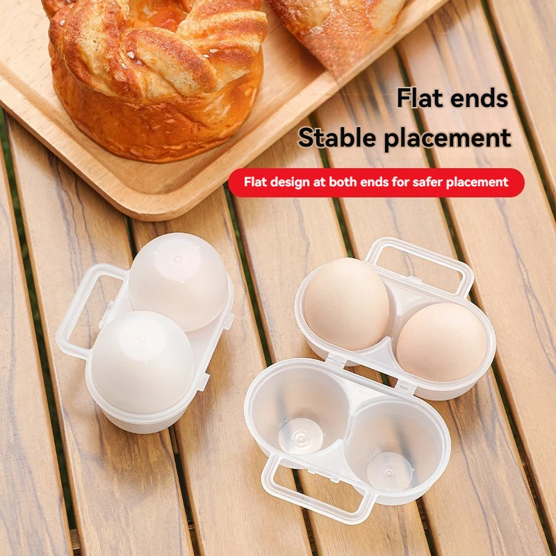 2 Gird Eggs Holder Container Portable Leakproof Eggs Tray For Camping Picnics Travel Eggs Storage Box