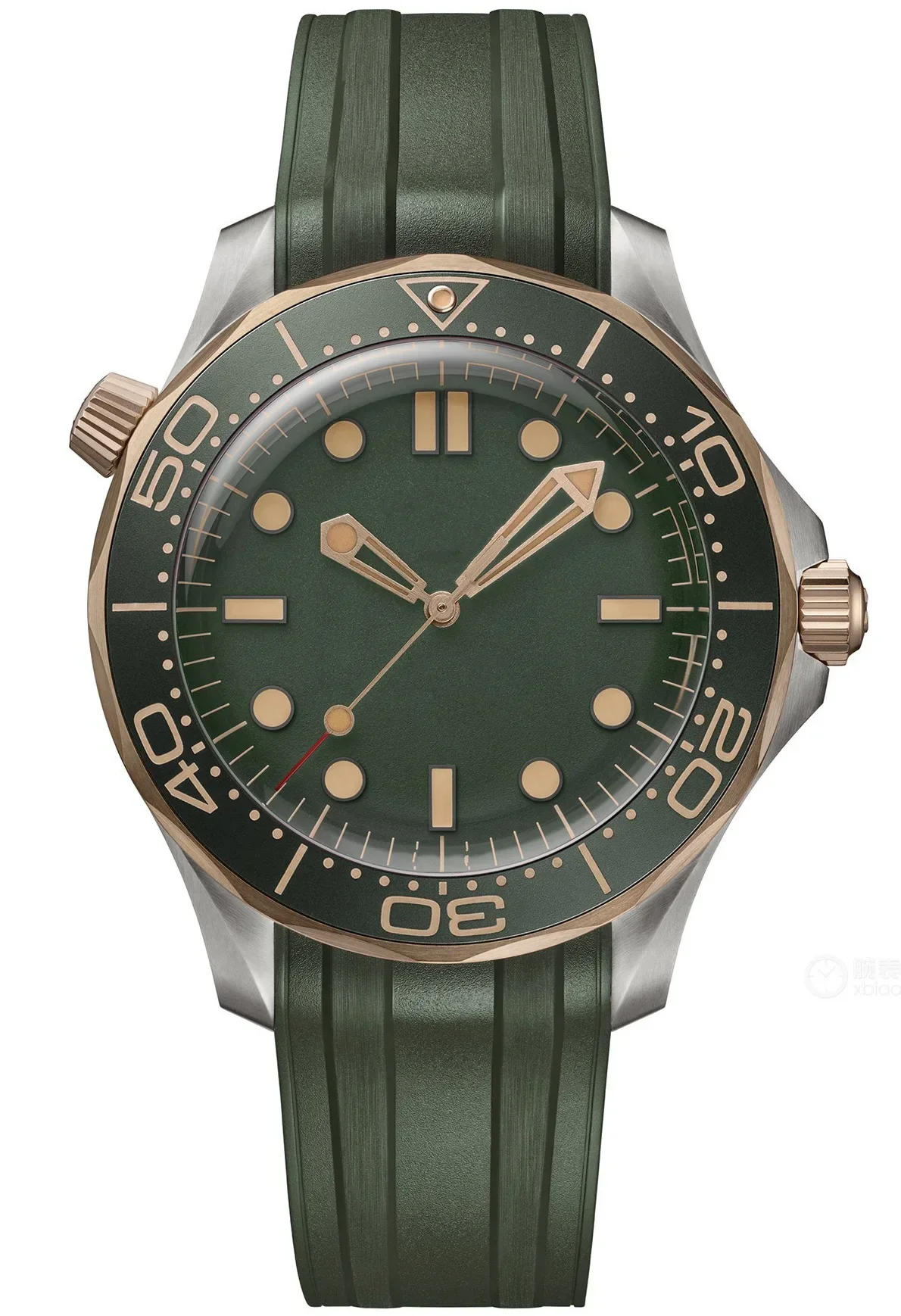 ساعة ميكانيكية أوتوماتيكية للرجال من الفولاذ المقاوم للصدأ باللون الذهبي الوردي والسيراميك الأحمر والياقوت المطاطي 42 ملم #4