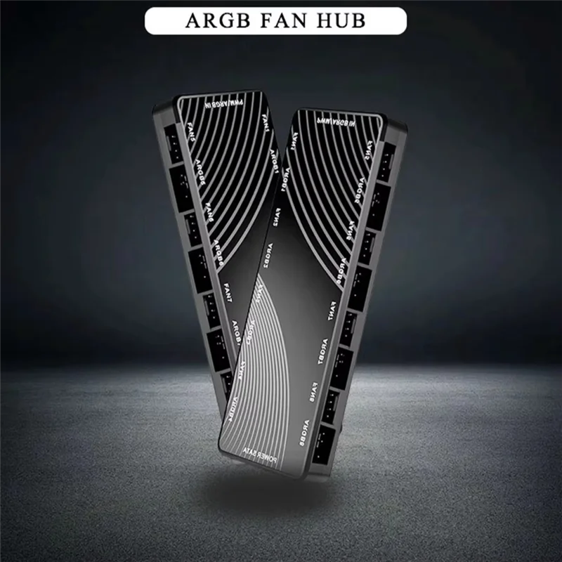 B24B Chassis Fan Light Controller 2 In 1 PWM + ARGB Hub Dual Eight-Way Splitter 8-Port Hub