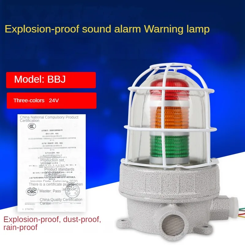 

24V/220V IP65 Waterproof Explosion-proof 3-colors Indicator Warning Light Durable Buzzer Alarm Lamp For CNC Industrial Machines