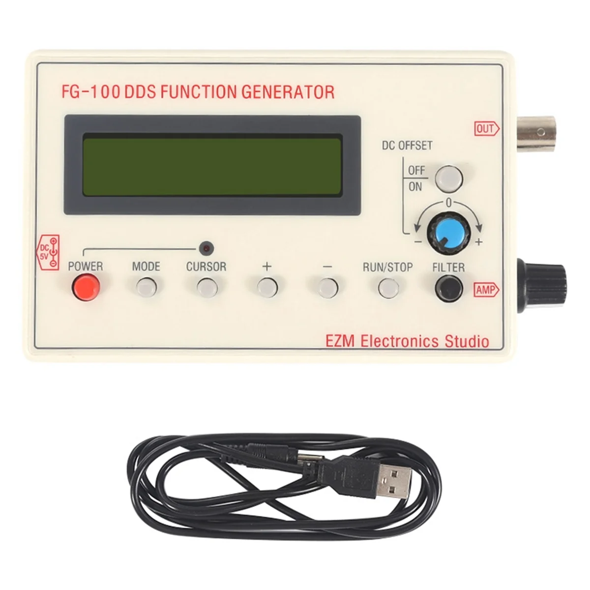 Generador de señal de función DDS Generador de señal de función FG-100 1HZ-500KHZ Osciloscopio de frecuencia multifuncional