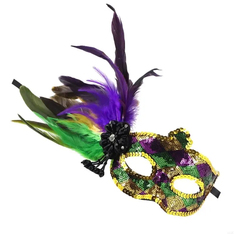 2025 新コスチュームマスクフェザーマスカレードマスクハロウィンマルディグラコスプレパーティーマスク
